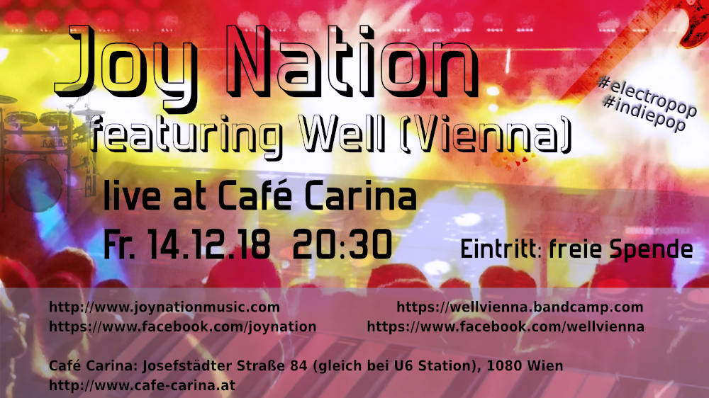 Joy Nation live at Caf Carina, 14.12.2018 20:30